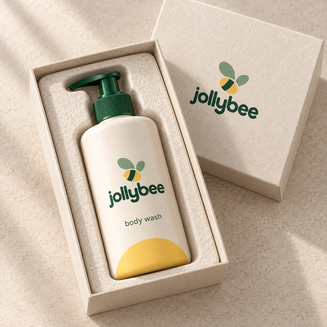 Baby body wash packaging presentation