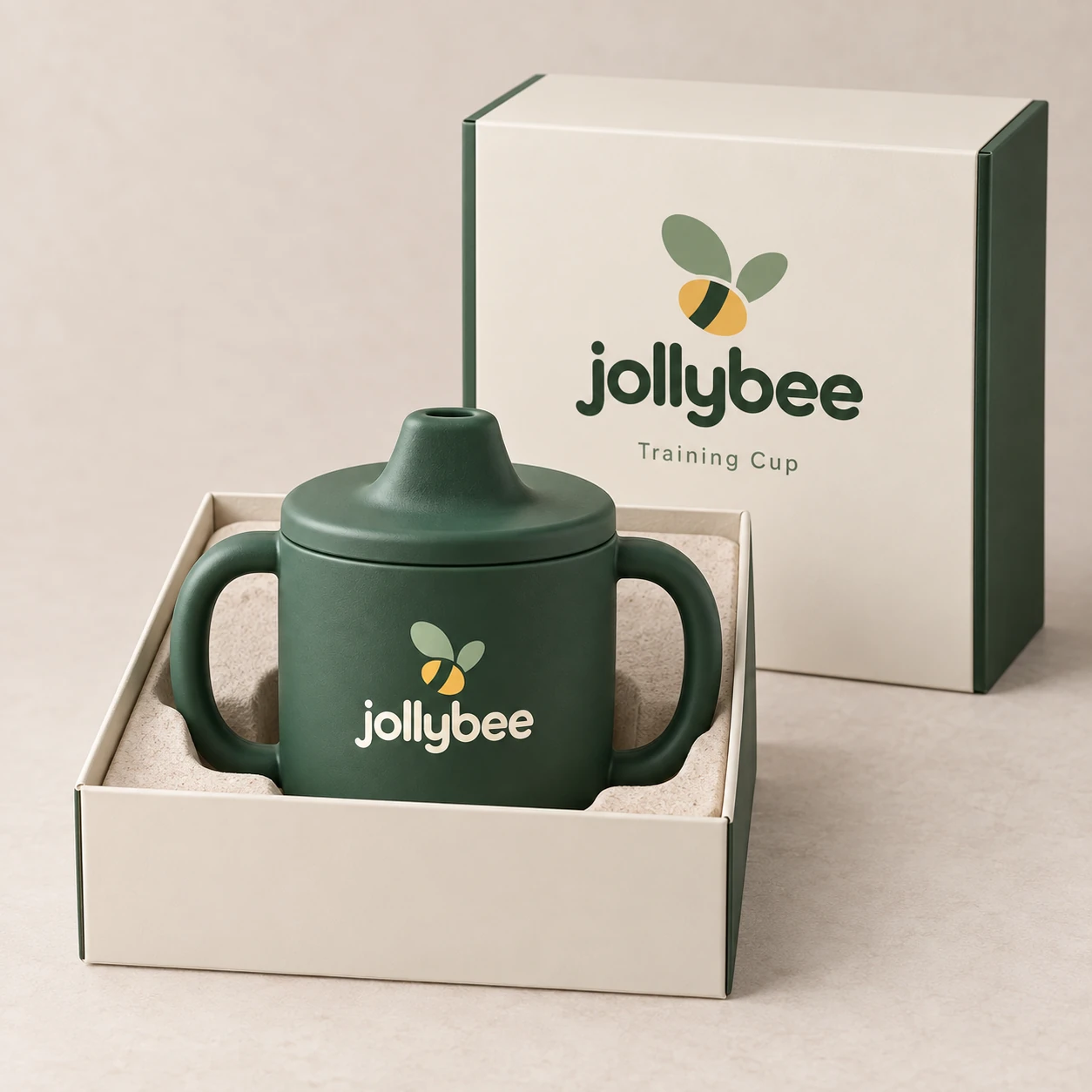 Two-handle training cup packaging presentation
